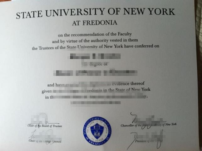 纽约州立大学弗雷多尼尔分校毕业证diploma