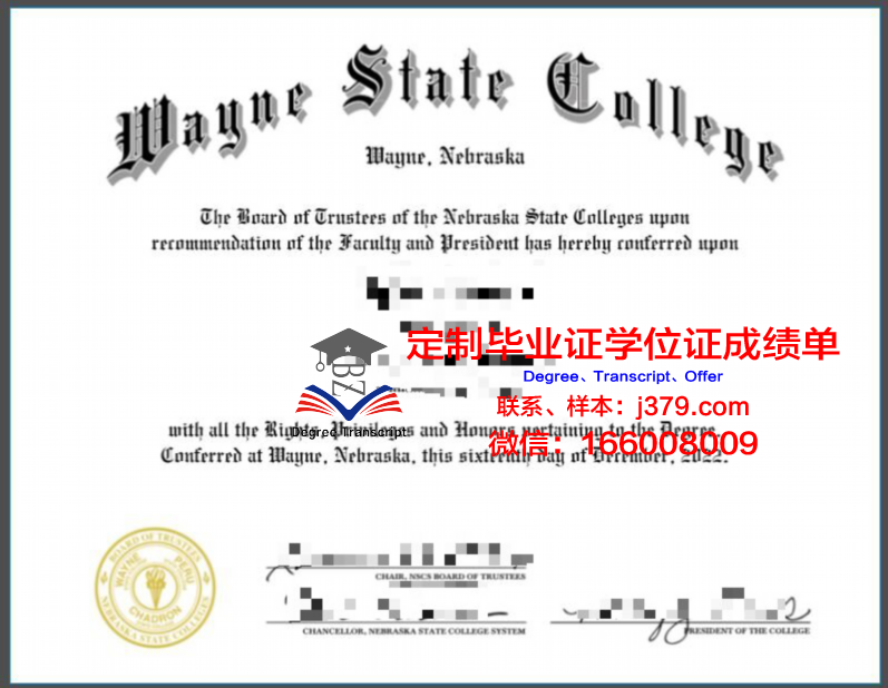 韦恩州立大学毕业证书模板(美国韦恩州立大学)